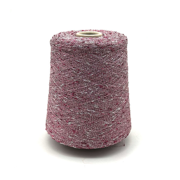 "Пряжа фасонная, Fashion Mill, арт. Nodino Lurex & Iron, фуксия и серебро